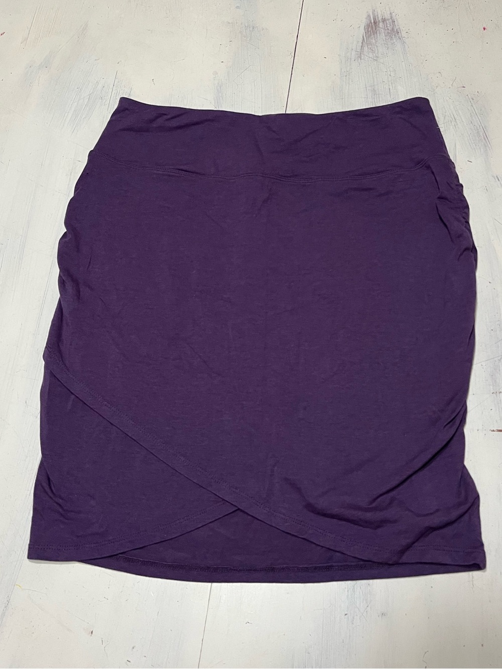 Earth Yoga Organic Cotton/Bamboo Tulip Hem Skirt Sz M Plum Color